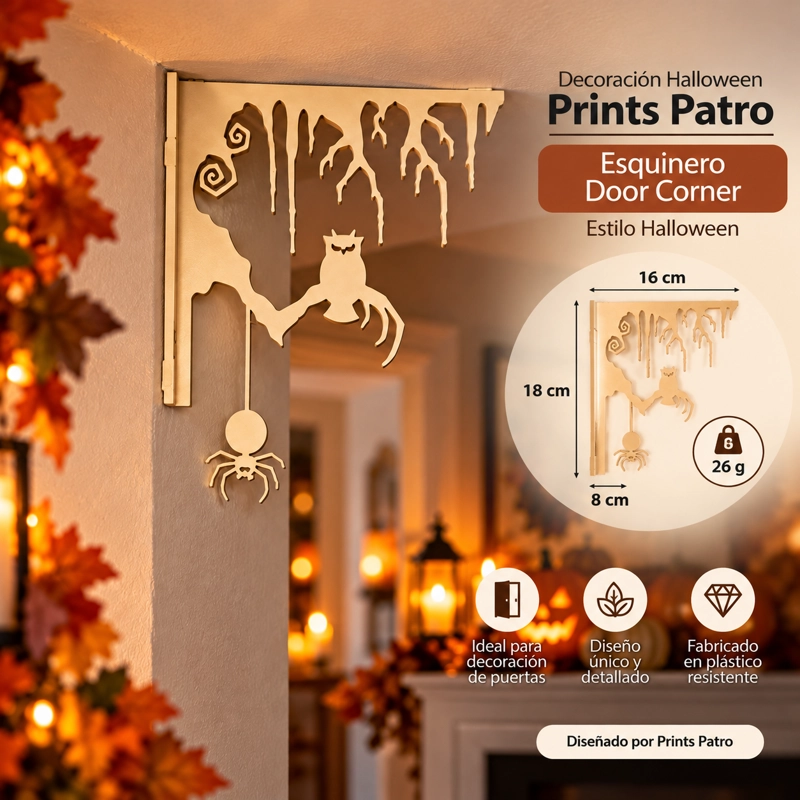 DECORACION HALLOWEEN PRINTS PATRO - ESQUINERO DOOR CORNER BEIGE - 1