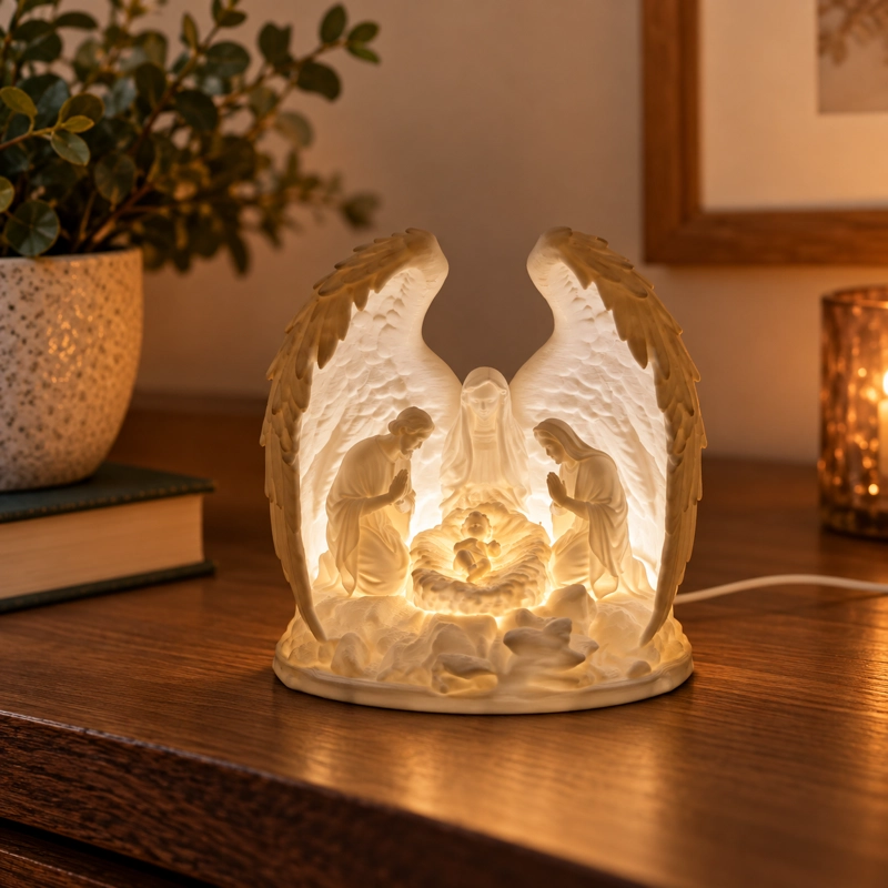 LAMPARA DECORATIVA PESEBRE NAVIDEÑO 3D PARA HOGAR - 1