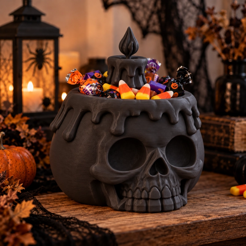 BOWL DECORATIVO- CALABAZA ATERRADORA HALLOWEEN 20 CM NEGRO - 4