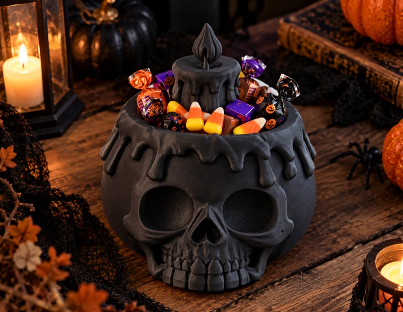 BOWL DECORATIVO- CALABAZA ATERRADORA HALLOWEEN 20 CM NEGRO - 5