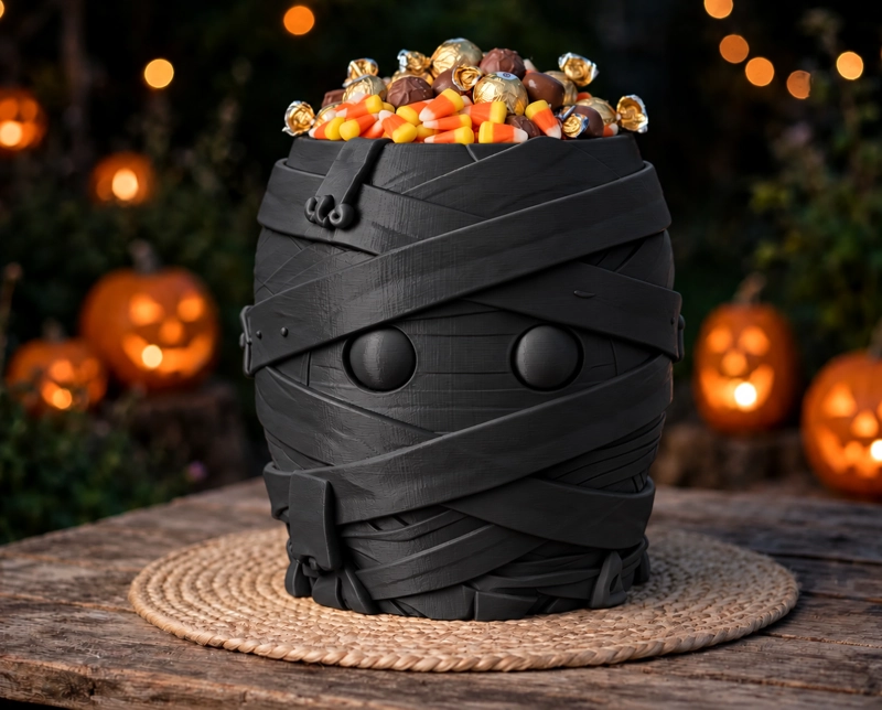 BOWL DECORATIVO- MOMIA DULCERA HALLOWEEN 19 CM NEGRO - 1