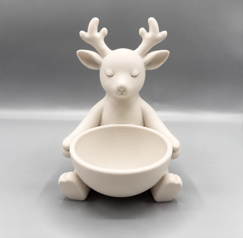BOWL DECORATIVO DE NAVIDAD- RENO NAVIDEÑO 13 CM BLANCO - 1