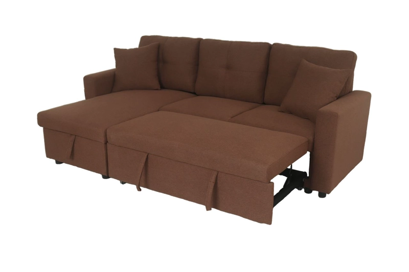 SECCIONAL VARESE MULTI-FUNCIONAL TELA CHOCOLATE - 2