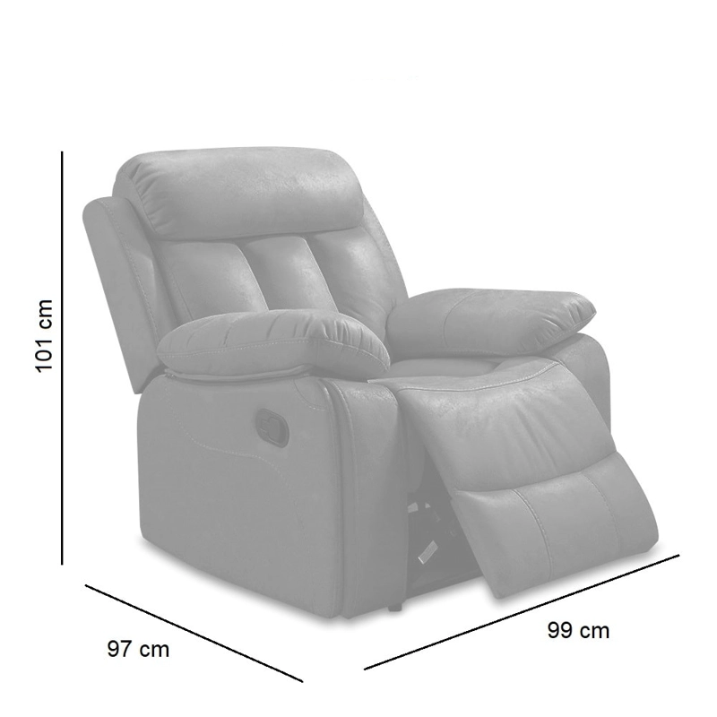 SILLON RECLINABLE BRESCIA ELITE 1 CUERPO CAFE - 3