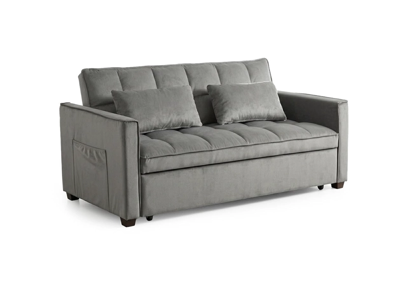 SOFA CAMA INTERMUEBLES GRIS TORINO 3 EN 1 CONVERTIBLE FELPA - 2