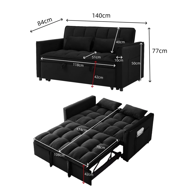SOFA CAMA INTERMUEBLES GRIS TORINO 3 EN 1 CONVERTIBLE FELPA - 3