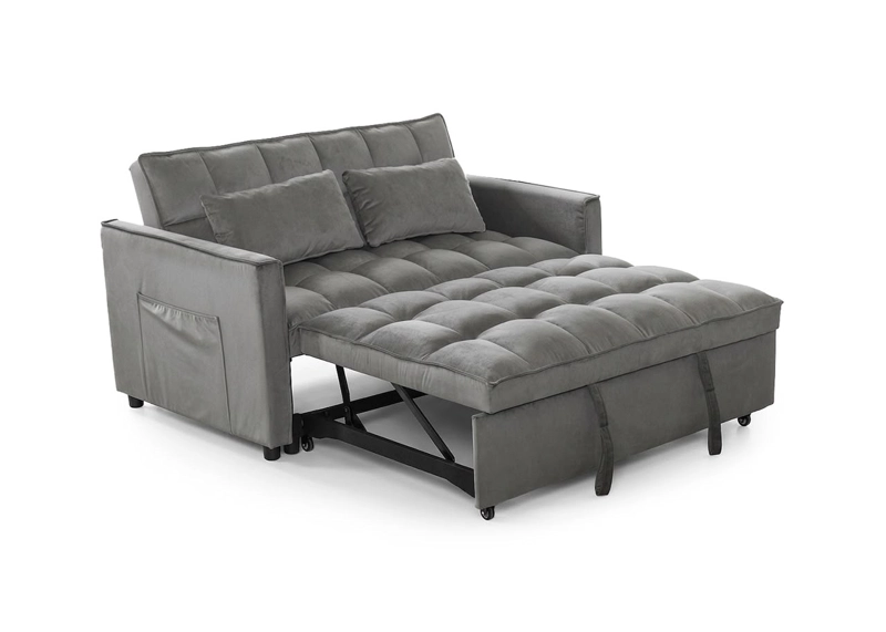 SOFA CAMA INTERMUEBLES GRIS TORINO 3 EN 1 CONVERTIBLE FELPA - 5