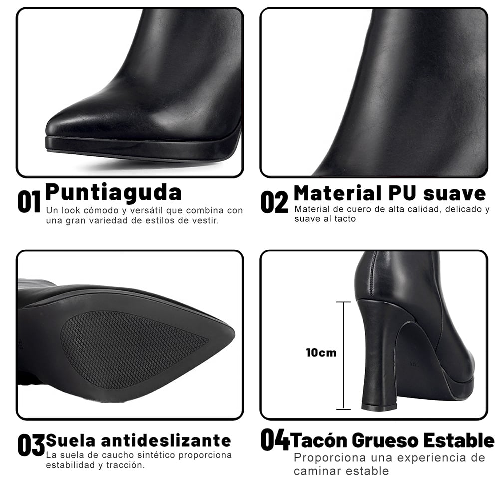 BOTIN MUJER CASUAL TACO GRUESO CLASICO VINTAGE WEIDE CZY610 - 9