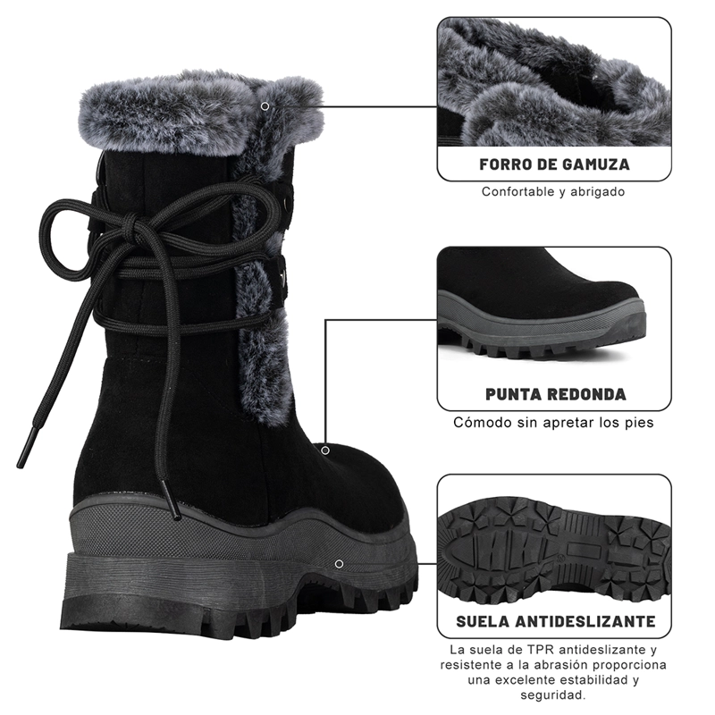 BOTIN MUJER CASUAL CON FELPA PLATAFORMA VINTAGE WEIDE CZY611 - 9
