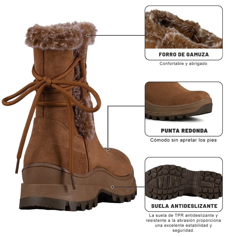 BOTIN MUJER CASUAL CON FELPA PLATAFORMA VINTAGE WEIDE CZY611 - 9