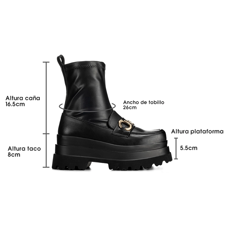 BOTIN NEGRO CASUAL MUJER WEIDE CZY578 - 6
