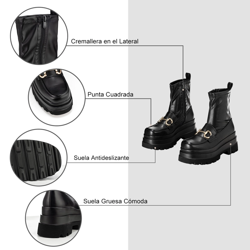 BOTIN NEGRO CASUAL MUJER WEIDE CZY578 - 7