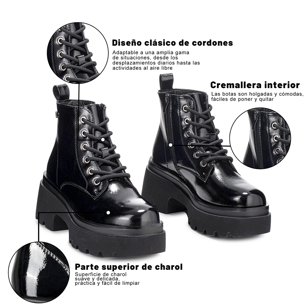 BOTIN NEGRO CASUAL MUJER WEIDE DH31B - 8