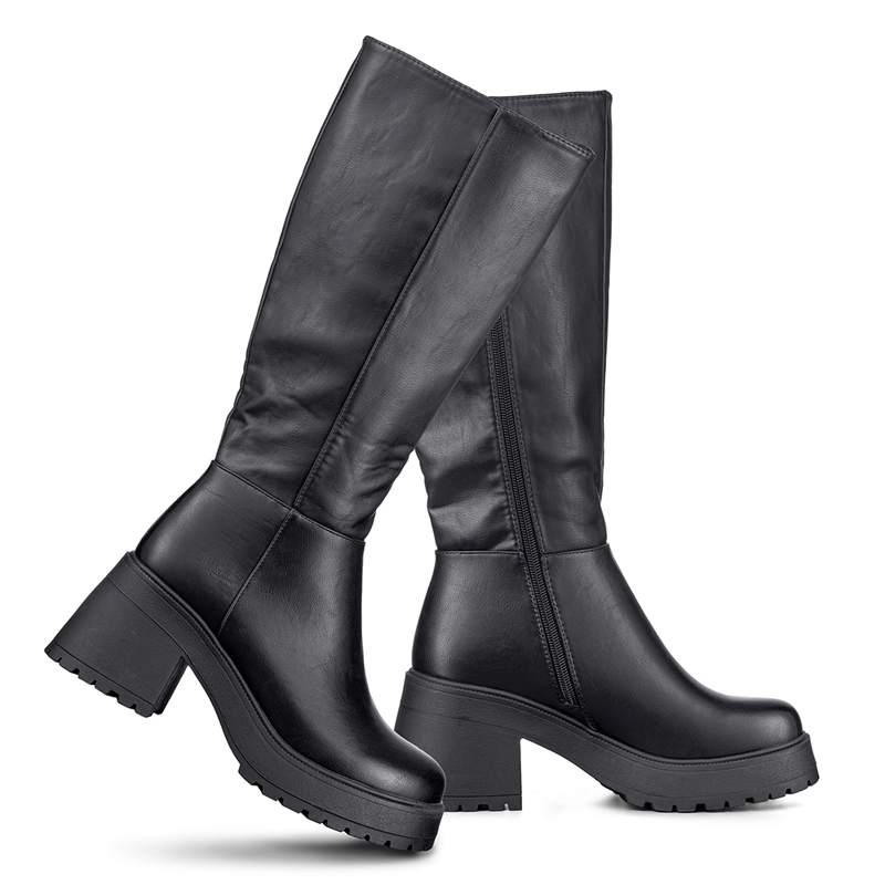 BOTA LARGA MUJER TACON GRUESO VINTAGE ELEGANTE WEIDE CZY602 - 6