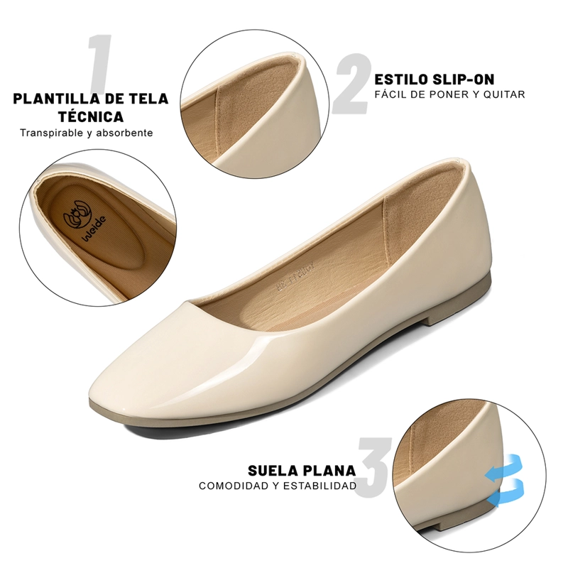 BALLERINA CONFORT PU ACHAROLADO MUJER WEIDE YOU511 - 9