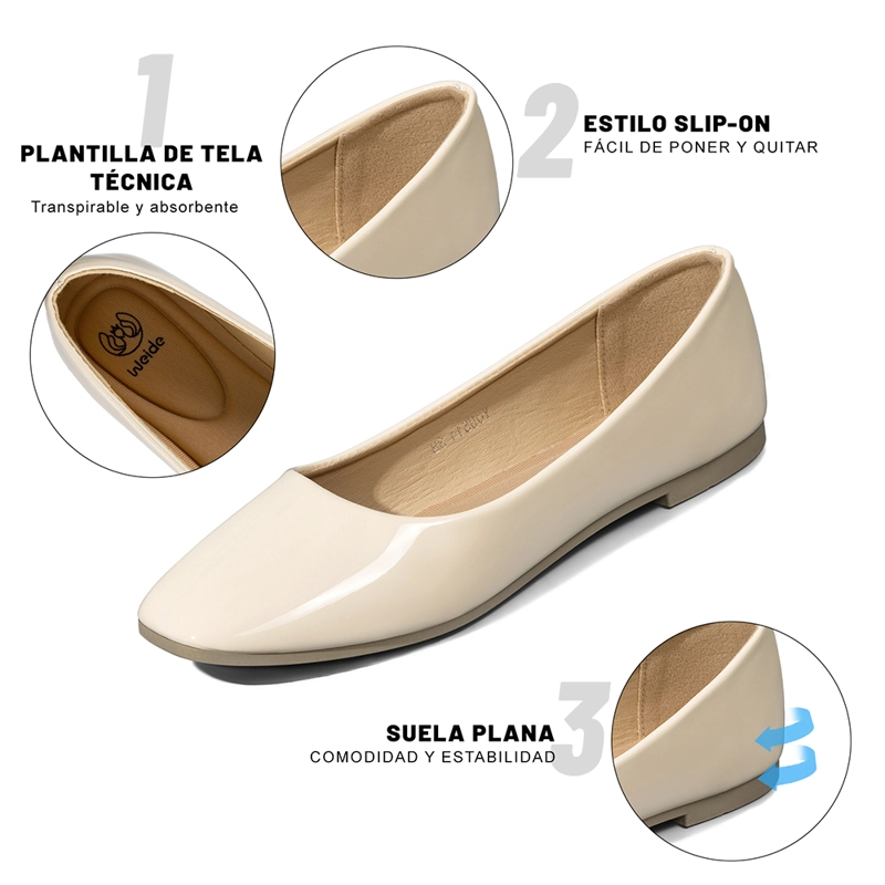 BALLERINA CONFORT PU ACHAROLADO MUJER WEIDE YOU511 - 9