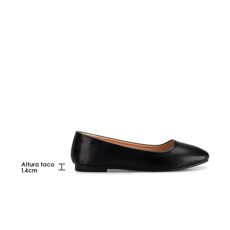 BALLERINAS ECO CUERO NEGRO CASUAL MUJER WEIDE GH81 - 5