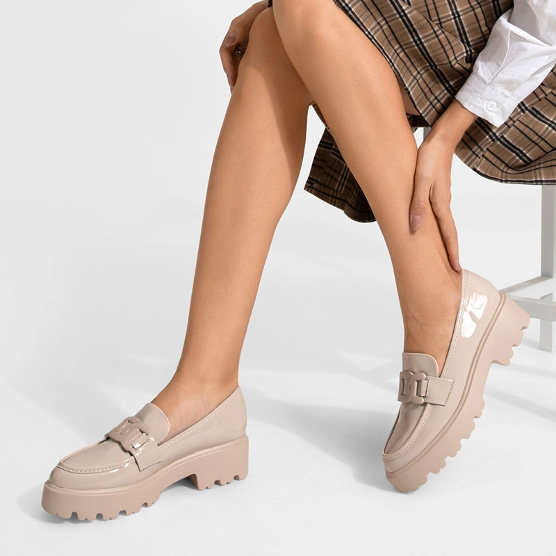 MOCASIN CHAROL PLATAFORMA BEIGE CASUAL MUJER WEIDE QIU288 - 2