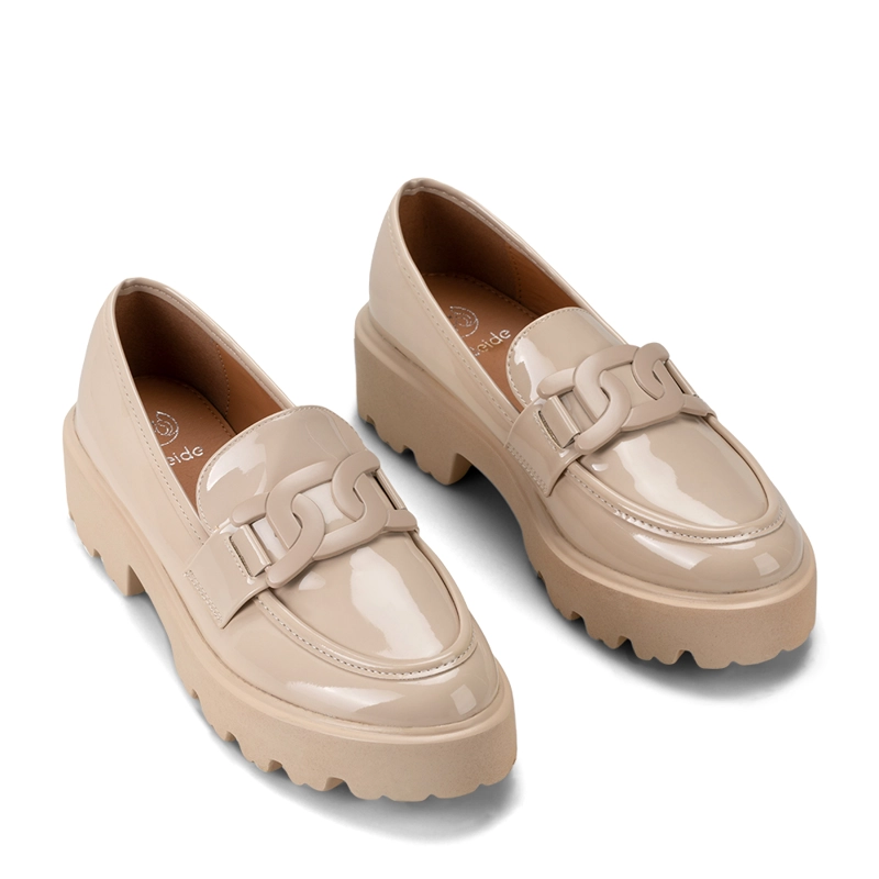 MOCASIN CHAROL PLATAFORMA BEIGE CASUAL MUJER WEIDE QIU288 - 6