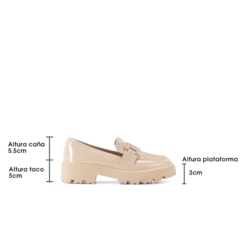MOCASIN CHAROL PLATAFORMA BEIGE CASUAL MUJER WEIDE QIU288 - 7