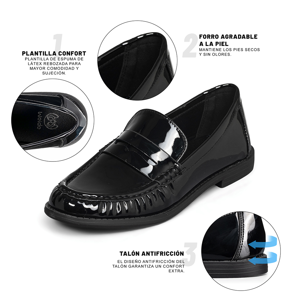MOCASIN CASUAL MUJER CHAROL VINTAGE FORMAL WEIDE YOU502 - 5