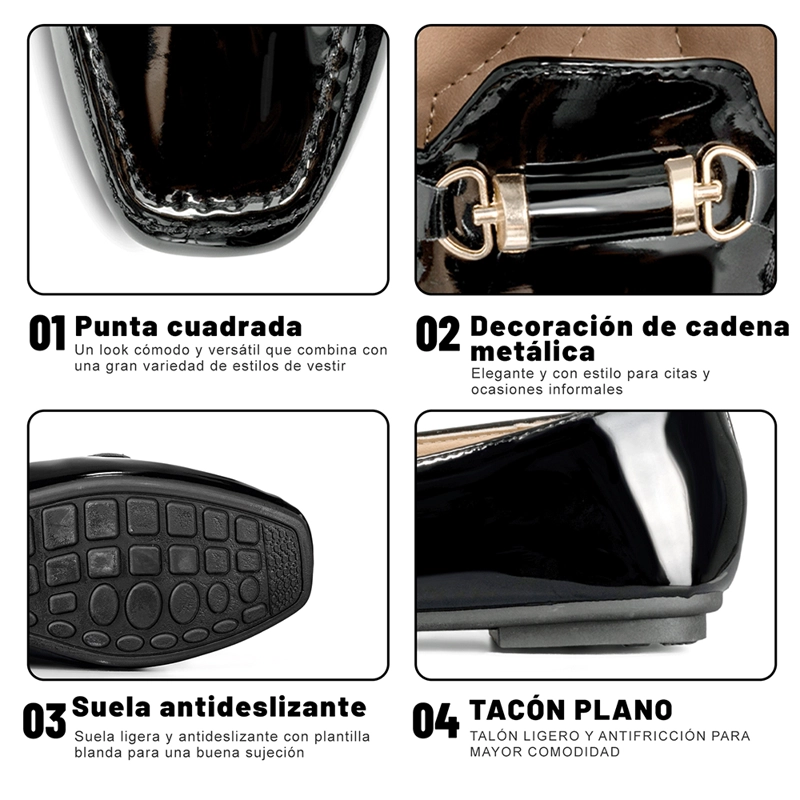 MOCASIN CASUAL MUJER VINTAGE CHAROL PLANO WEIDE YOU509 - 9