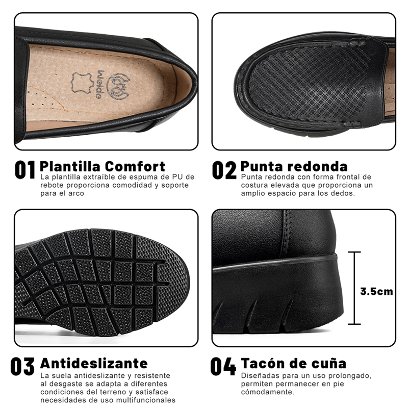 MOCASIN CASUAL MUJER CLASICO COMODO ECO CUERO WEIDE JML12 - 6