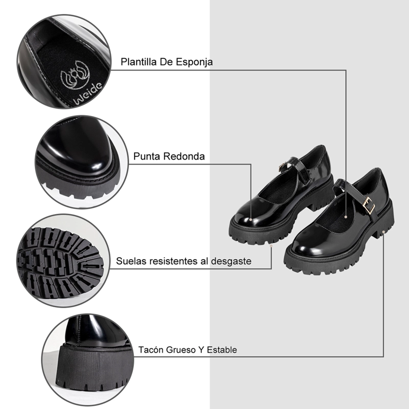 ZAPATOS MARY JANE CON TACO FIESTA ESCOLAR MUJER WEIDE YOU250 - 8