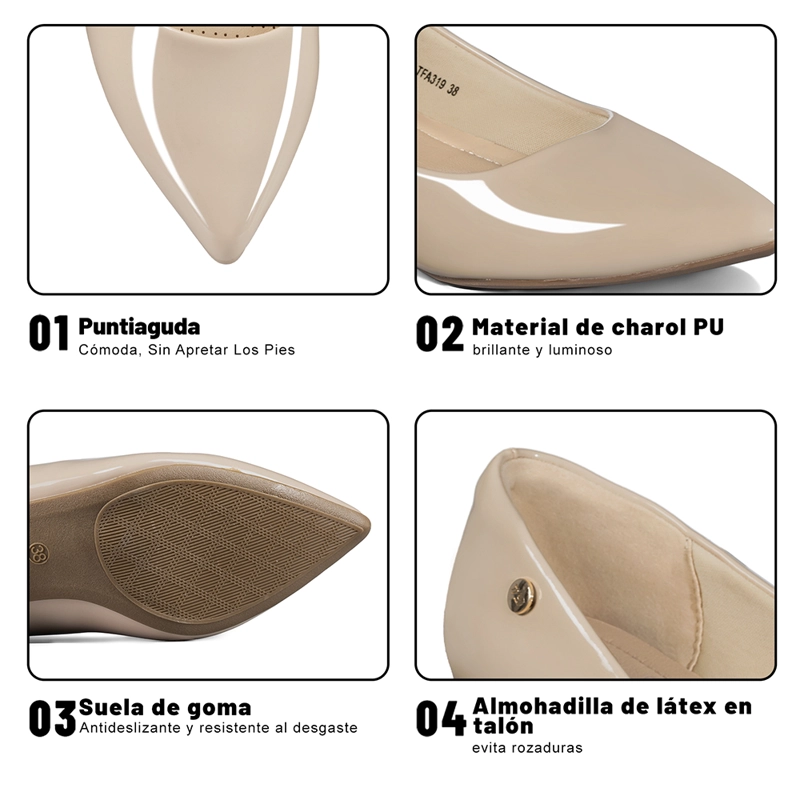 ZAPATO DE TACO PU ACHAROLADO MUJER WEIDE TFA319 - 9