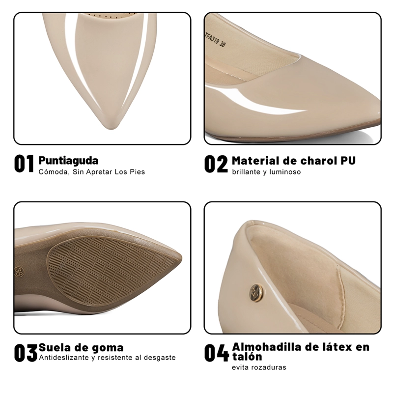 ZAPATO DE TACO PU ACHAROLADO MUJER WEIDE TFA319 - 9