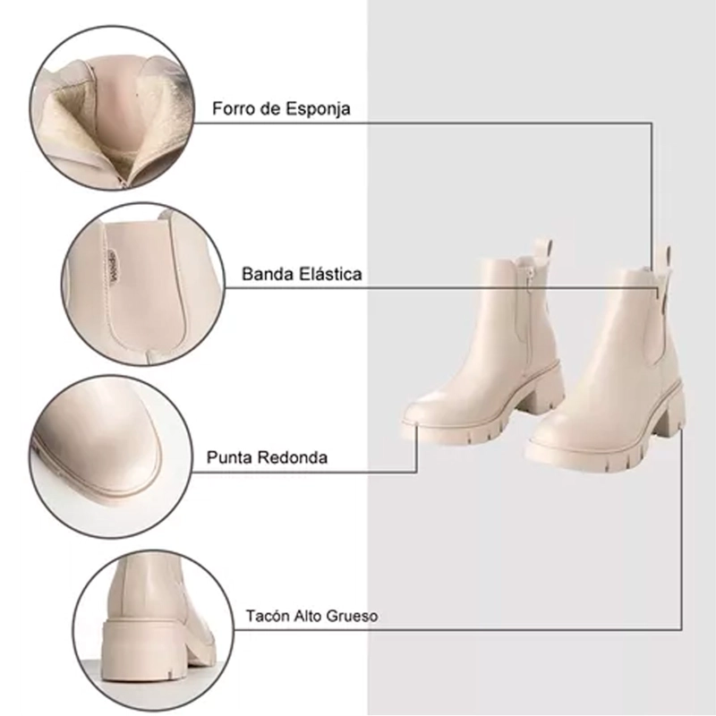 BOTIN BEIGE CASUAL MUJER WEIDE ZS31 - 8