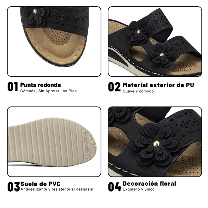 SANDALIA ESTILO CHALA CONFORT TACO CUÑA MUJER WEIDE JN723 - 9