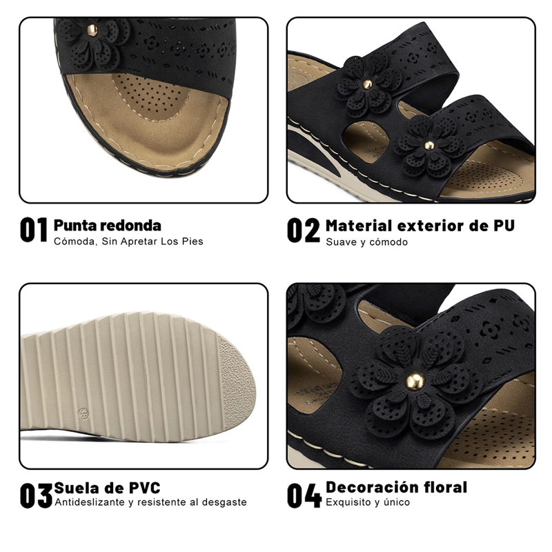 SANDALIA ESTILO CHALA CONFORT TACO CUÑA MUJER WEIDE JN723 - 9
