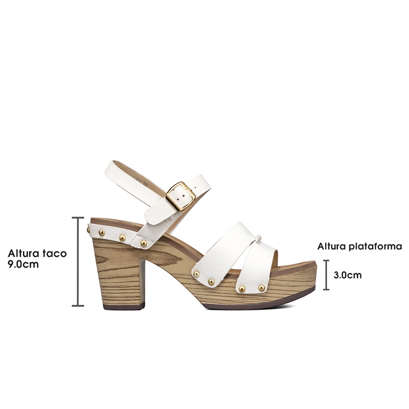 SANDALIA CASUAL TACO GRUESO VINTAGE MUJER WEIDE JS81 - 6