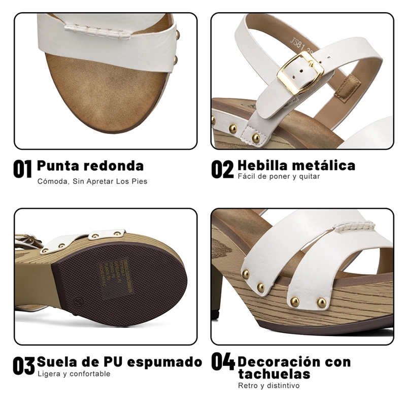 SANDALIA CASUAL TACO GRUESO VINTAGE MUJER WEIDE JS81 - 8