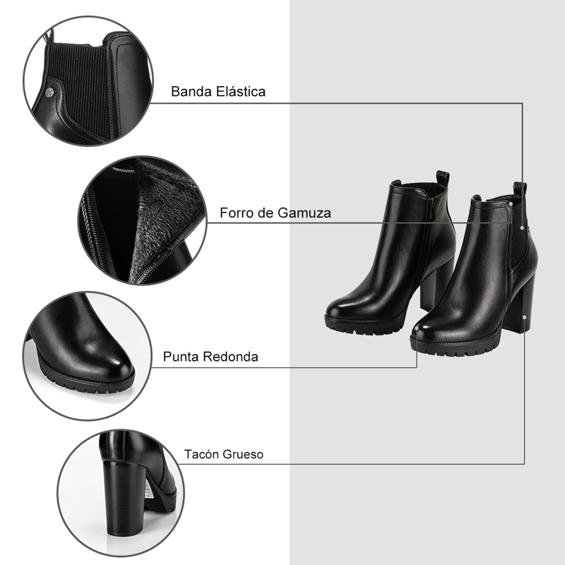 BOTIN NEGRO CASUAL MUJER WEIDE QBM06 - 8