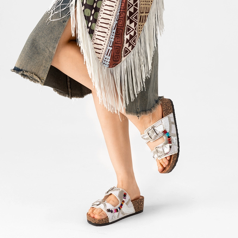 SANDALIAS CHALAS MUJER VINTAGE CONFORT PEDRERIA WEIDE GH136 - 2