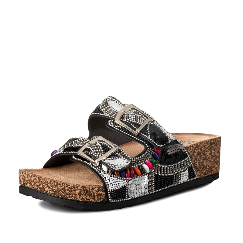 SANDALIAS CHALAS MUJER VINTAGE CONFORT PEDRERIA WEIDE GH136 - 5