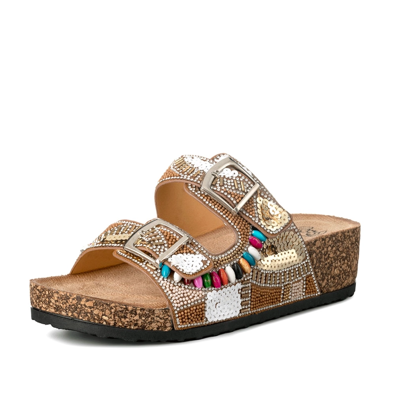 SANDALIAS CHALAS MUJER VINTAGE CONFORT PEDRERIA WEIDE GH136 - 5