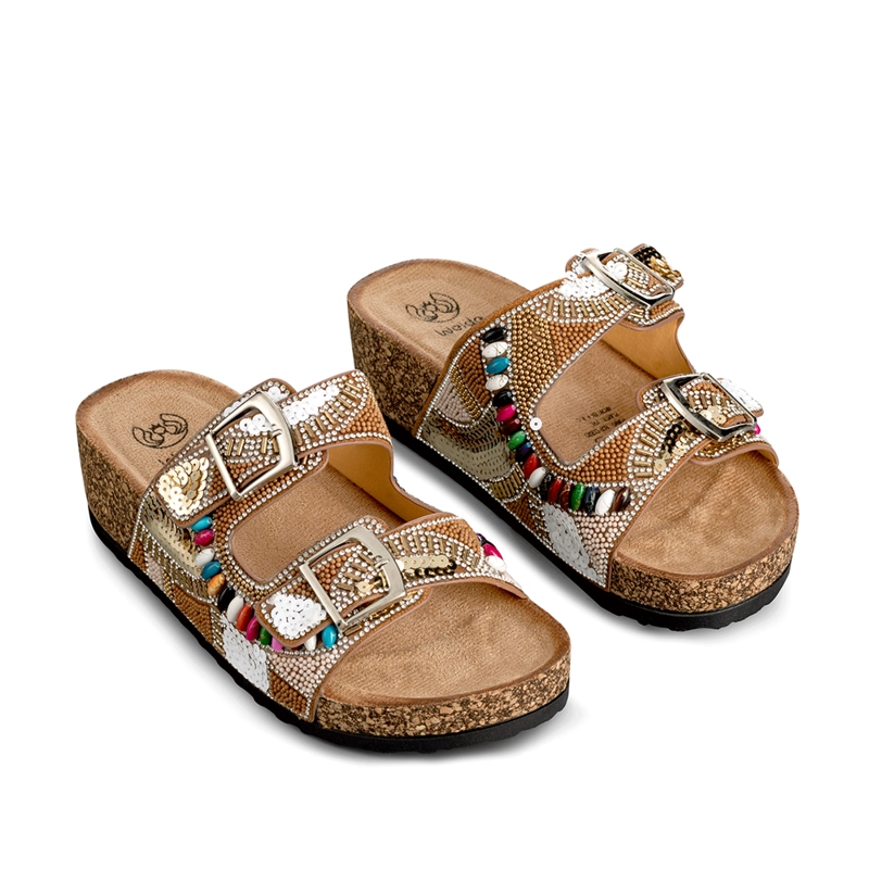 SANDALIAS CHALAS MUJER VINTAGE CONFORT PEDRERIA WEIDE GH136 - 6