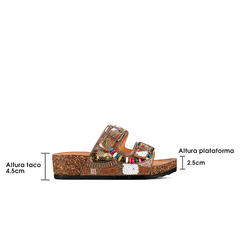 SANDALIAS CHALAS MUJER VINTAGE CONFORT PEDRERIA WEIDE GH136 - 8