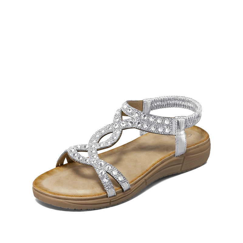 SANDALIA PLANA CASUALES PEDRERIA  MUJER WEIDE JS76 - 1
