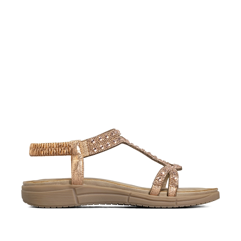 SANDALIA PLANA CASUALES PEDRERIA  MUJER WEIDE JS76 - 5