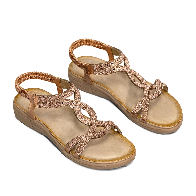 SANDALIA PLANA CASUALES PEDRERIA  MUJER WEIDE JS76 - 6