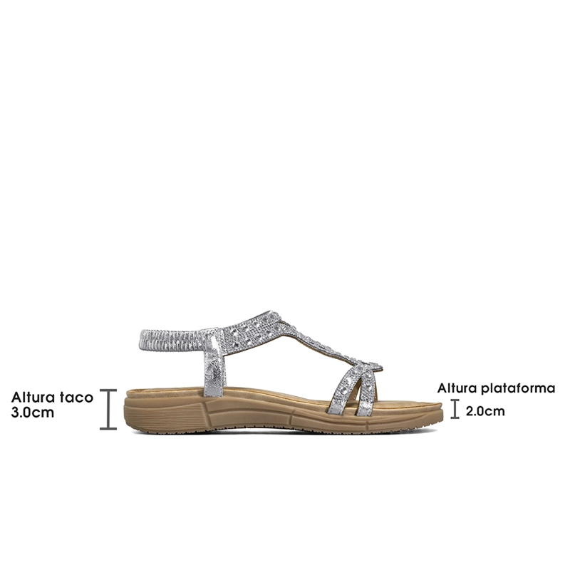 SANDALIA PLANA CASUALES PEDRERIA  MUJER WEIDE JS76 - 8