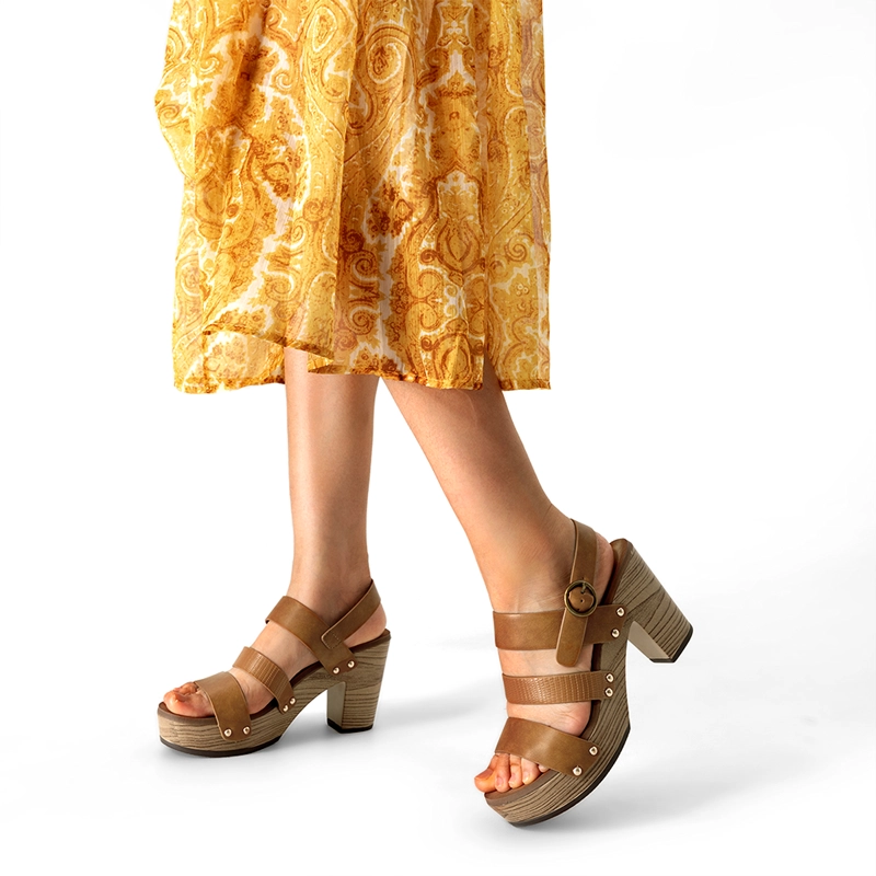 SANDALIA VINTAGE CASUAL TACO GRUESO MUJER WEIDE JS82 - 2
