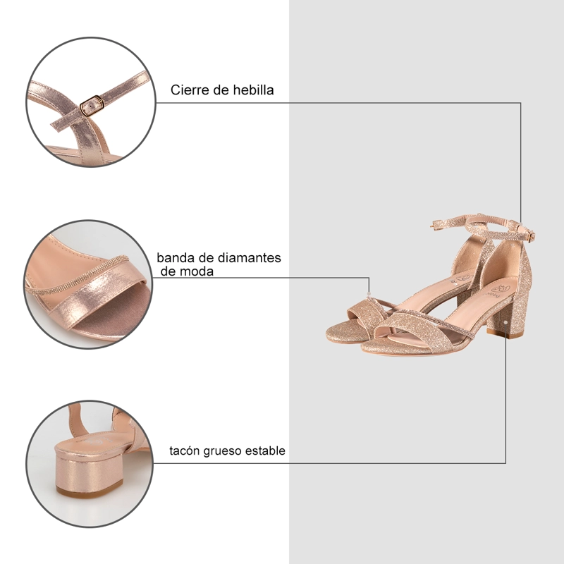 SANDALIA TACO FIESTA CHAMPAN MUJER WEIDE YOU132 - 9