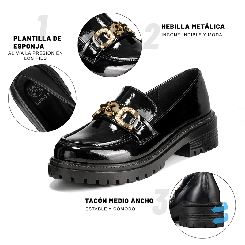 MOCASIN NEGRO FORMAL MUJER WEIDE JN20-2 - 7