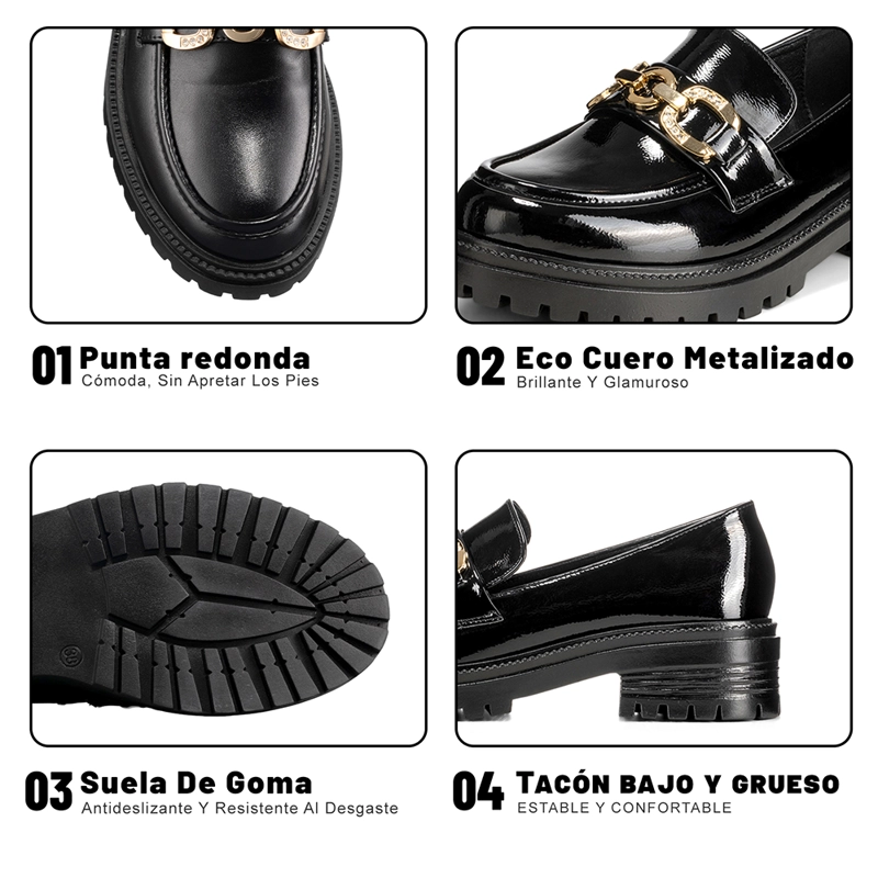MOCASIN NEGRO FORMAL MUJER WEIDE JN20-2 - 8