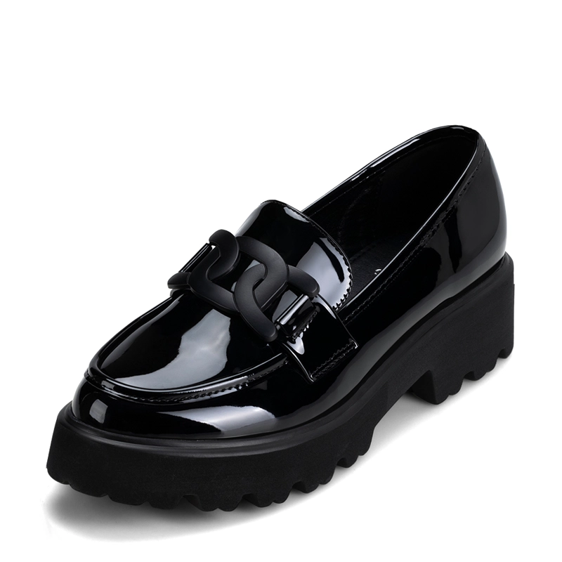 MOCASIN PU ACHAROLADO PLATAFORMA NEGRO CASUAL MUJER WEIDE QIU288 - 1